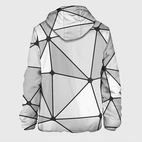 Мужская куртка Геометрические линии на сером фоне / 3D-Белый – фото 2