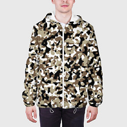 Куртка с капюшоном мужская Камуфляж зимний лес - мелкий, цвет: 3D-белый — фото 2