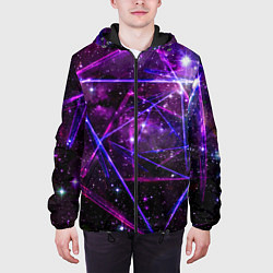 Куртка с капюшоном мужская Triangle space - Neon - Geometry, цвет: 3D-черный — фото 2