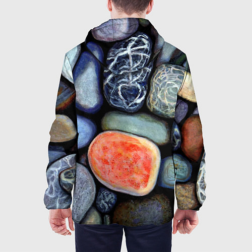 Мужская куртка Цветные камушки / 3D-Черный – фото 4