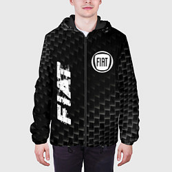Куртка с капюшоном мужская Fiat карбоновый фон, цвет: 3D-черный — фото 2