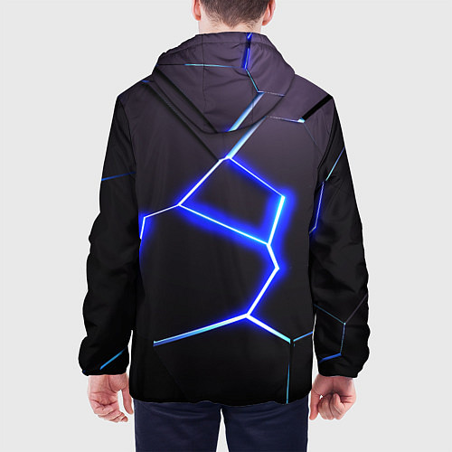 Мужская куртка Неоновый разлом плит / 3D-Черный – фото 4