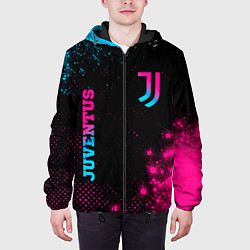 Куртка с капюшоном мужская Juventus - neon gradient: надпись, символ, цвет: 3D-черный — фото 2