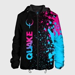Куртка с капюшоном мужская Quake - neon gradient: по-вертикали, цвет: 3D-черный