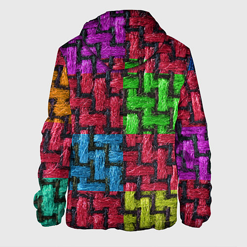 Мужская куртка Грубая вязка - цветная клетка - fashion 2044 / 3D-Белый – фото 2