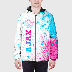 Куртка с капюшоном мужская Ajax neon gradient style: по-вертикали, цвет: 3D-черный — фото 2