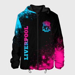Куртка с капюшоном мужская Liverpool - neon gradient: надпись, символ, цвет: 3D-черный