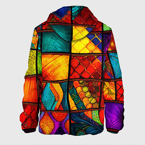 Мужская куртка Лоскутная мозаика - пэчворк / 3D-Белый – фото 2
