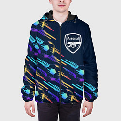 Куртка с капюшоном мужская Arsenal градиентные мячи, цвет: 3D-черный — фото 2