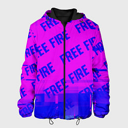 Куртка с капюшоном мужская Free Fire glitch text effect: паттерн, цвет: 3D-черный