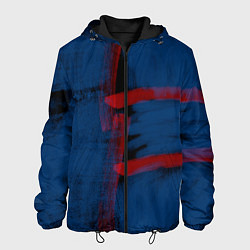 Куртка с капюшоном мужская Абстрактный сине-красный, цвет: 3D-черный