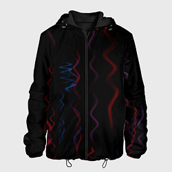 Куртка с капюшоном мужская Абстрактные спирали РНК, цвет: 3D-черный