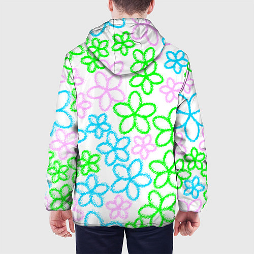 Мужская куртка Цветочные узоры - паттерн / 3D-Черный – фото 4