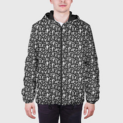 Куртка с капюшоном мужская Человечки привидения, цвет: 3D-черный — фото 2