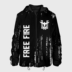 Мужская куртка Free Fire glitch на темном фоне: надпись, символ