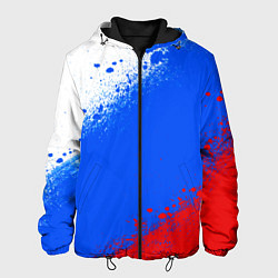 Куртка с капюшоном мужская Флаг России - триколор, цвет: 3D-черный
