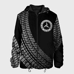Куртка с капюшоном мужская Mercedes tire tracks, цвет: 3D-черный