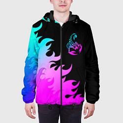 Куртка с капюшоном мужская Scorpions неоновый огонь, цвет: 3D-черный — фото 2