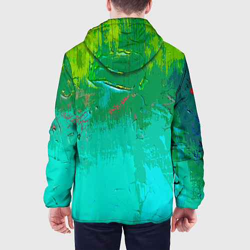 Мужская куртка Абстрактные краски - текстура / 3D-Черный – фото 4