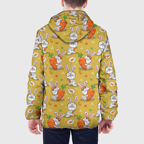 Мужская куртка Милый кролик с морковкой / 3D-Черный – фото 4