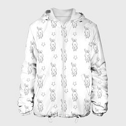 Куртка с капюшоном мужская Удивленный зайка, цвет: 3D-белый