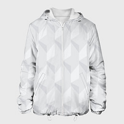 Куртка с капюшоном мужская Абстрактная серая геометрическая текстура, цвет: 3D-белый