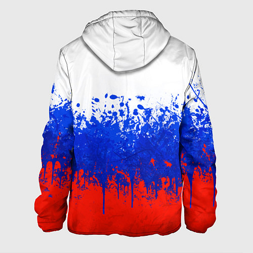 Мужская куртка Флаг России с горизонтальными подтёками / 3D-Белый – фото 2