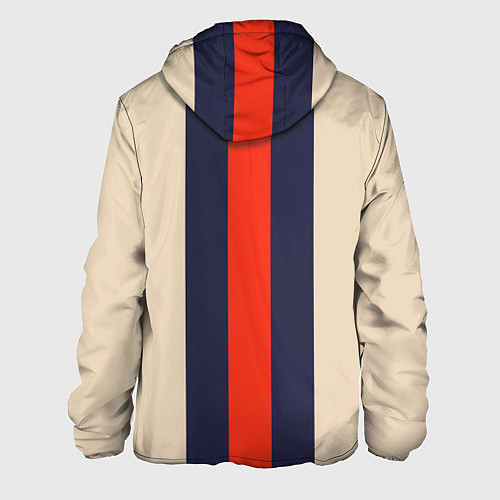 Мужская куртка Полосы триколор синий красный / 3D-Белый – фото 2