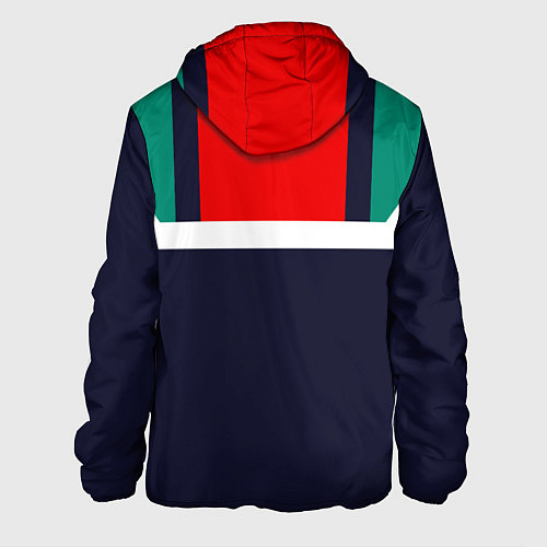 Мужская куртка FIRM синий с зелеными плечами / 3D-Белый – фото 2