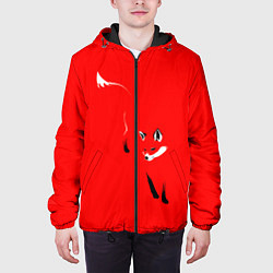 Куртка с капюшоном мужская Красная лиса, цвет: 3D-черный — фото 2