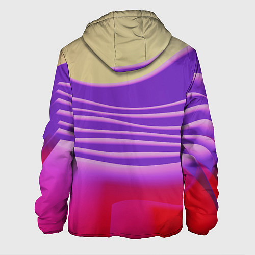 Мужская куртка Волнообразные листы разных цветов / 3D-Белый – фото 2