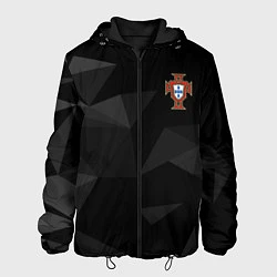 Куртка с капюшоном мужская Сборная Португалии треугольники, цвет: 3D-черный