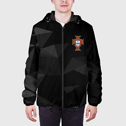 Куртка с капюшоном мужская Сборная Португалии треугольники, цвет: 3D-черный — фото 2