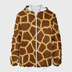 Куртка с капюшоном мужская Текстура жирафа, цвет: 3D-белый