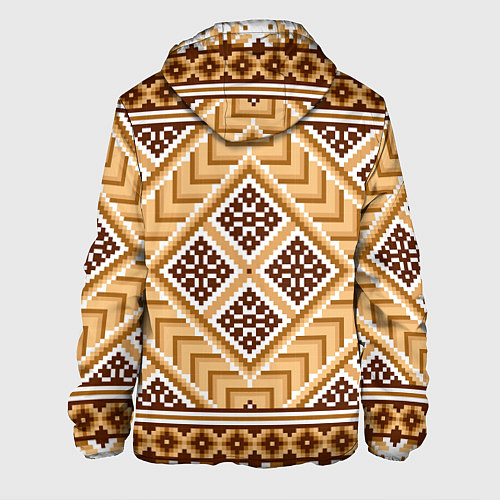 Мужская куртка Индейский пиксельный орнамент / 3D-Белый – фото 2