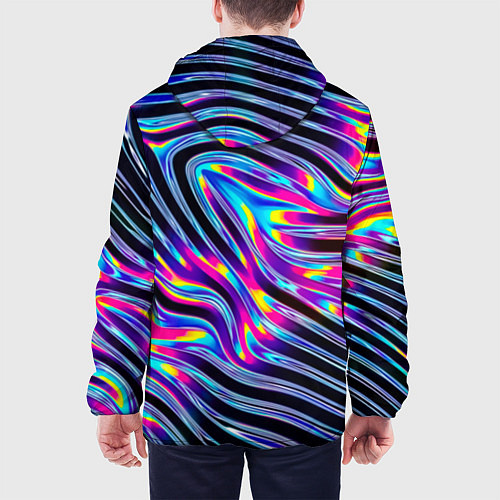 Мужская куртка Голографические полосы / 3D-Черный – фото 4