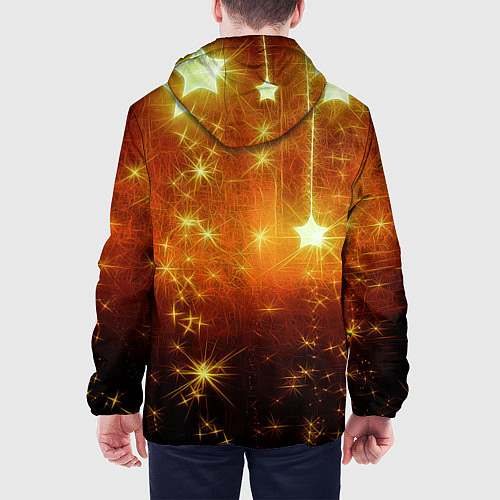 Мужская куртка Золотистае звёзды / 3D-Черный – фото 4
