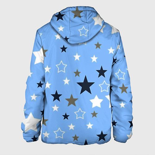 Мужская куртка Звёзды на голубом фоне / 3D-Белый – фото 2