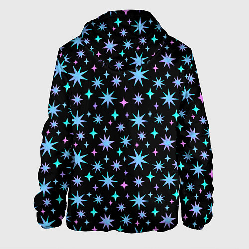 Мужская куртка Зимние цветные звезды / 3D-Белый – фото 2