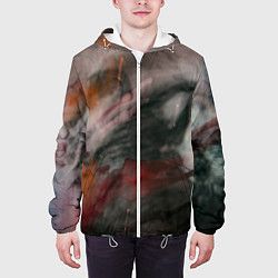 Куртка с капюшоном мужская Темнота, тени и краски, цвет: 3D-белый — фото 2