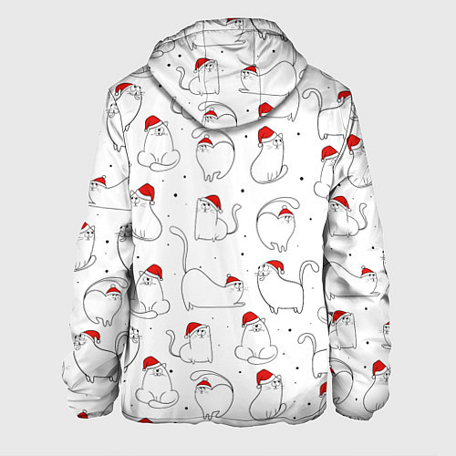 Мужская куртка Паттерн новогодний котик / 3D-Белый – фото 2