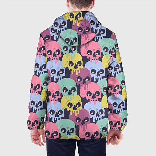 Мужская куртка Черепа разноцветные спрей / 3D-Черный – фото 4