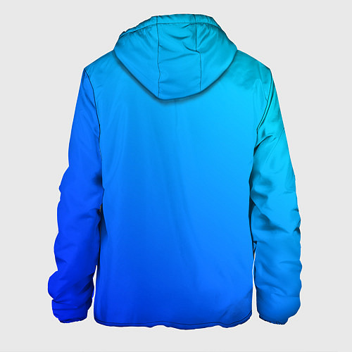 Мужская куртка Голубо-бирюзовый градиент / 3D-Белый – фото 2