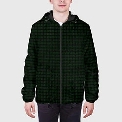 Куртка с капюшоном мужская Однотонный двоичный код, цвет: 3D-черный — фото 2