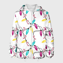 Мужская куртка Новогодняя гирлянда белая