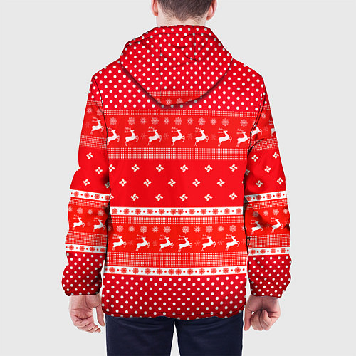 Мужская куртка Праздничный красный свитер / 3D-Черный – фото 4