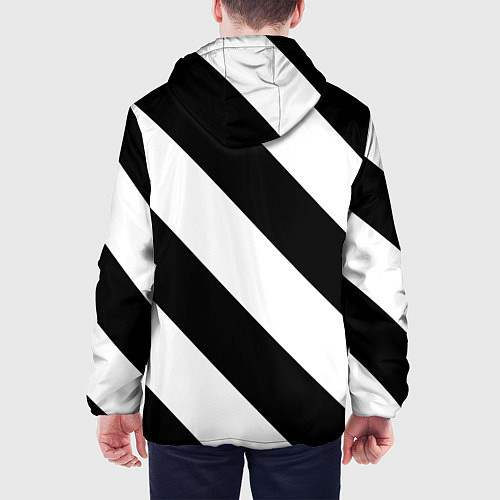 Мужская куртка Черно-белые полосы / 3D-Черный – фото 4