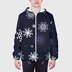 Куртка с капюшоном мужская Снежная ночь, цвет: 3D-белый — фото 2