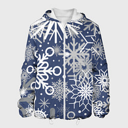 Куртка с капюшоном мужская Волшебный снегопад, цвет: 3D-белый