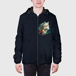 Куртка с капюшоном мужская Повелительница зверей и дочь волчицы, цвет: 3D-черный — фото 2